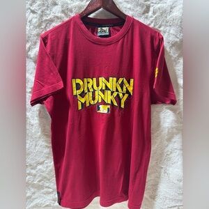 Drunknmunky Red Large graphic T-Shirt for Men